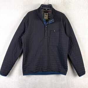 Relwen Jacket Men M Black Navy Windzip Popover Quilted Nylon Preppy Huckberry